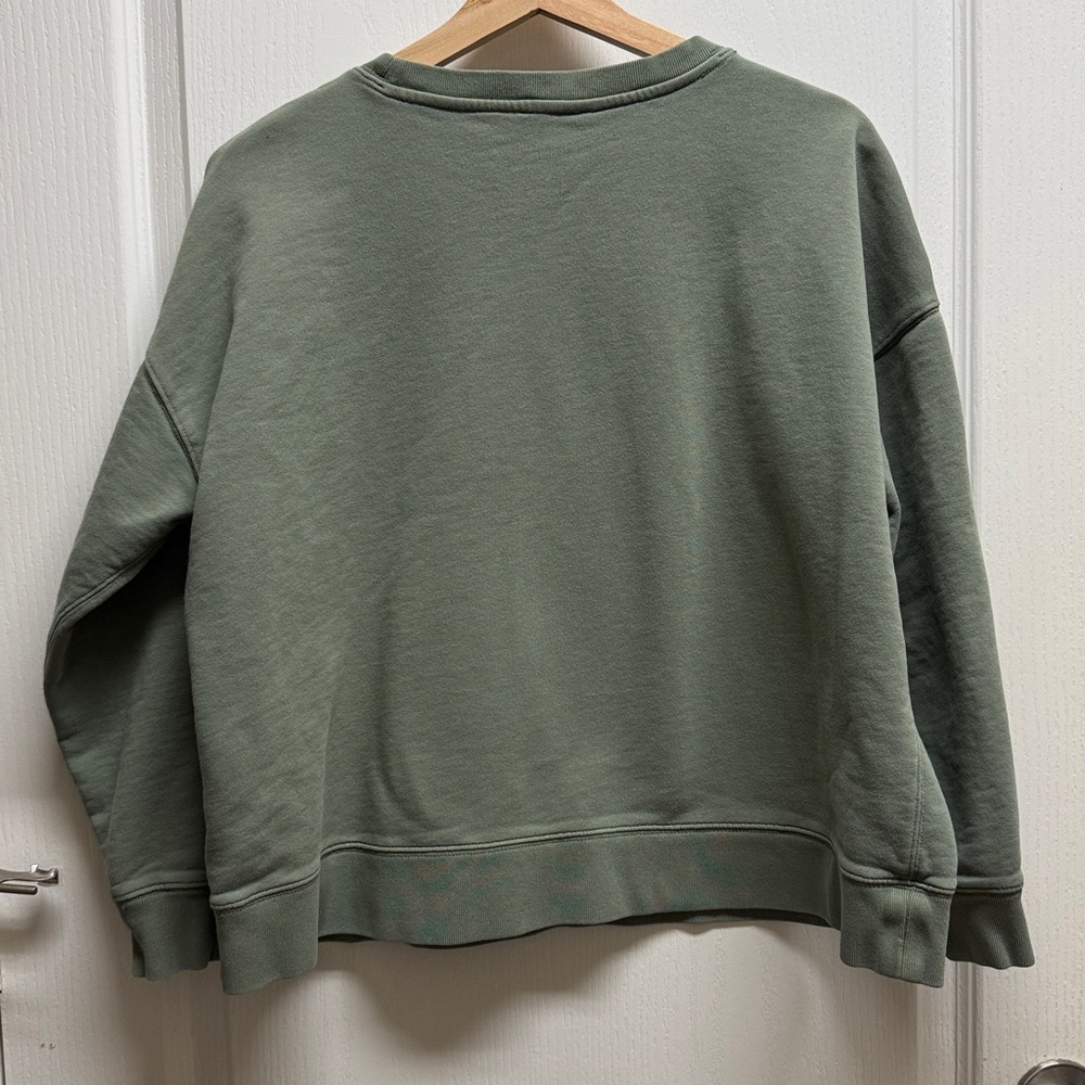 J. Crew Green Crewneck University terry "Peace" sweatshirt - Picture 4 of 5
